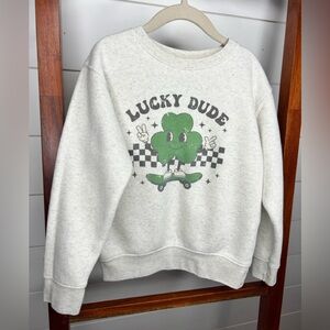 Amazon Essentials White Lucky Dude Sweatshirt